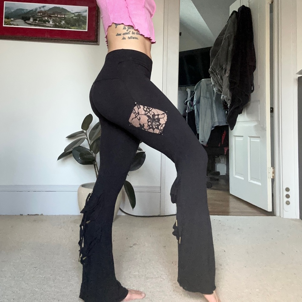 Handmade sexy lace side leggings